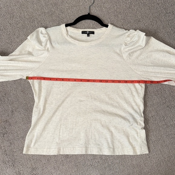 7 for all mankind 100% cotton long sleeve cream puff sleeve blouse, size small - Picture 9 of 10